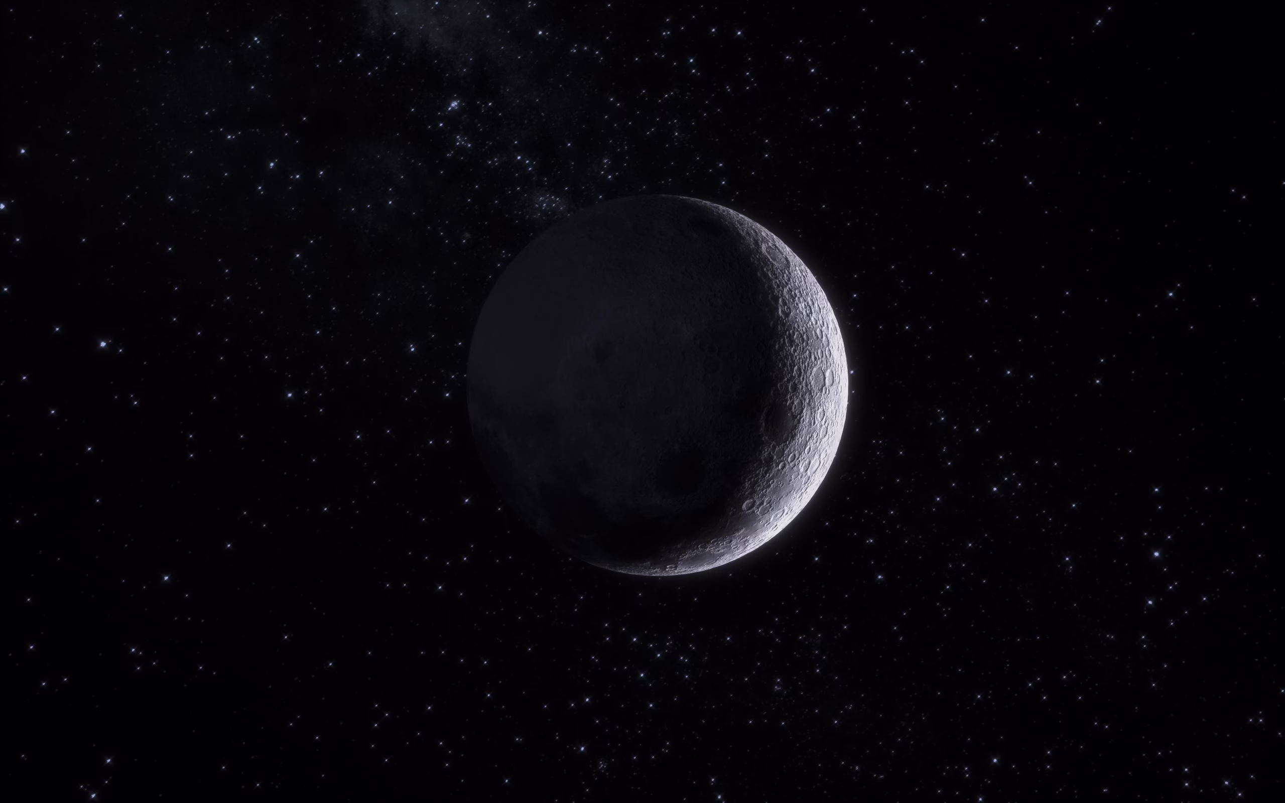 The Black Moon: Dark night sky with glowing stars above a quiet moonless landscape